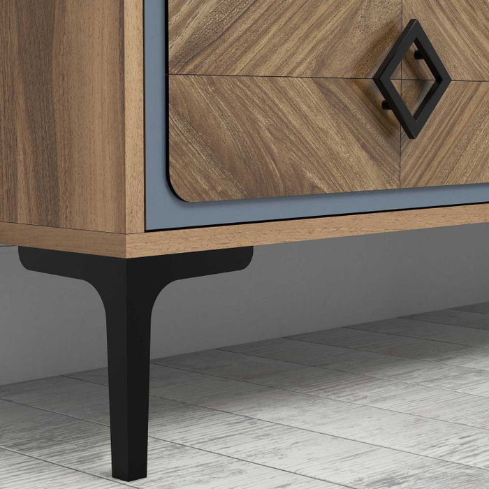 Hanah Home Samba Mueble para TV Nogal y Azul Hanah Home Samba Mueble para TV Nogal y Azul